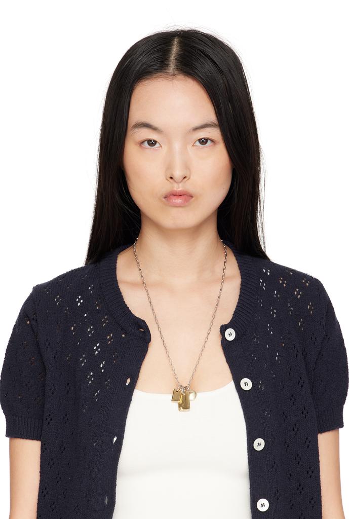 Laura Lombardi Silver & Gold Carta Charm Necklace