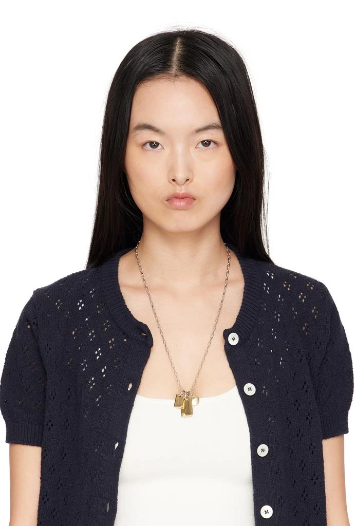 Laura Lombardi Silver & Gold Carta Charm Necklace 2