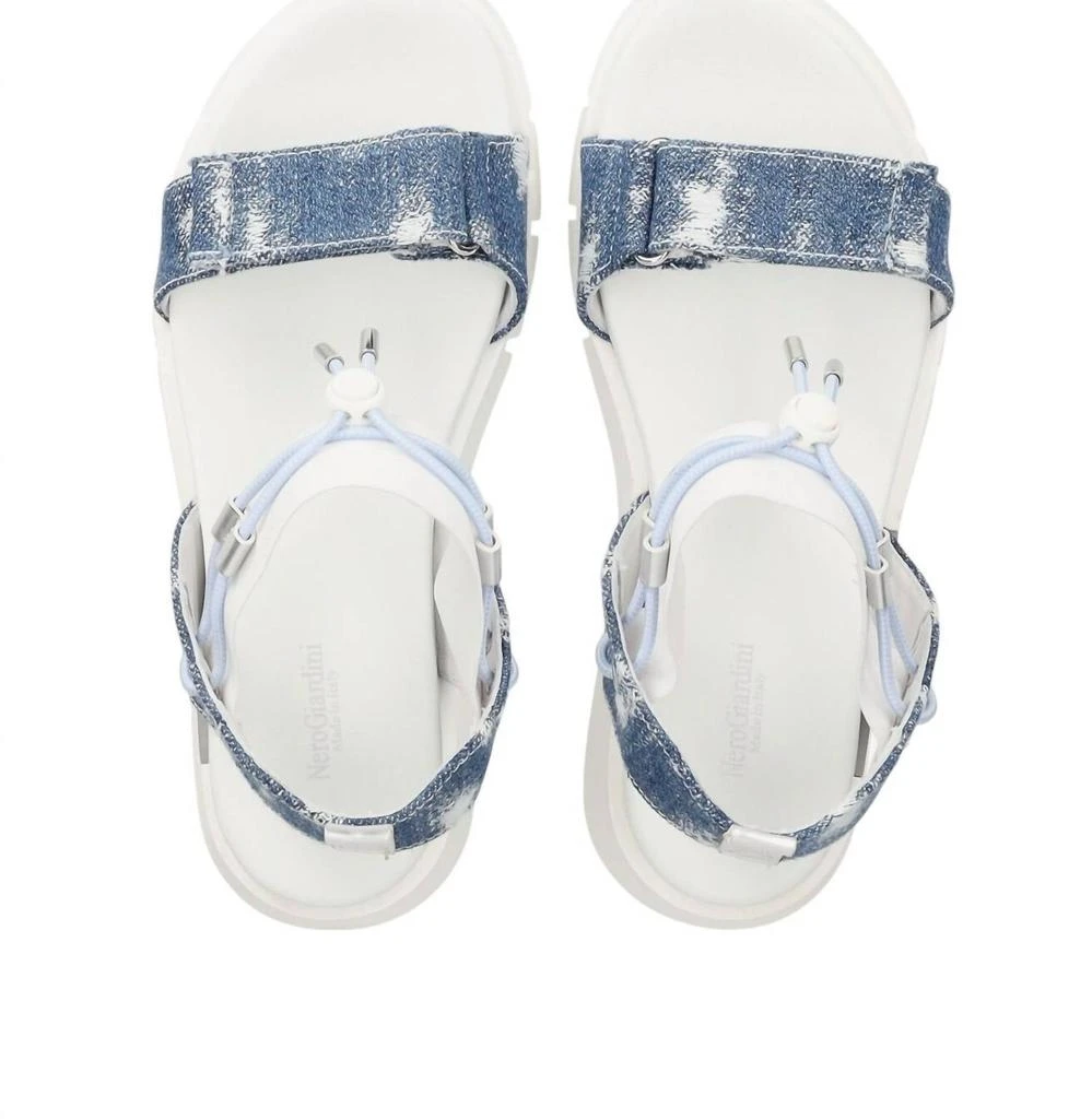 NeroGiardini Women's T Strap Jean Sandal In Denim 5