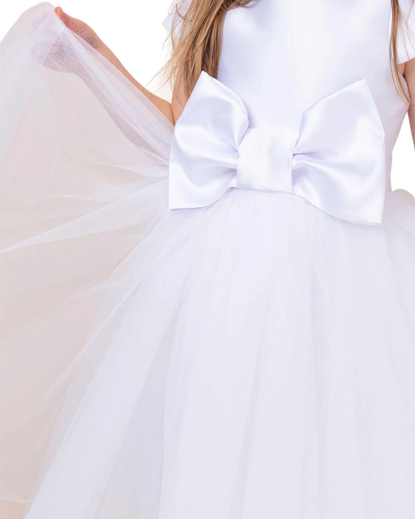 White Label by Zoe Girl's Elizabeth Satin Bow Tulle Dress, Size 2-12 2