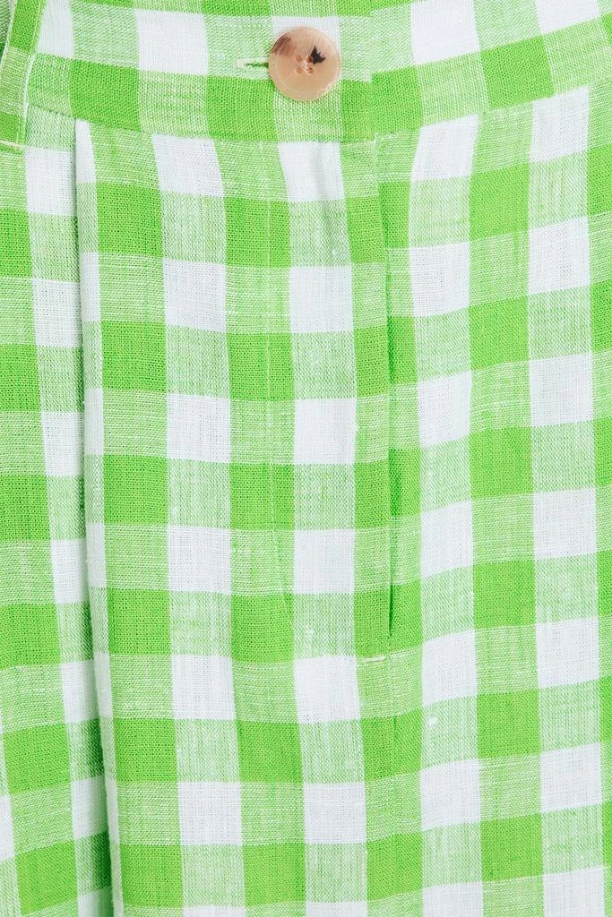 Mara Hoffman Tulay pleated checked hemp maxi skirt 4