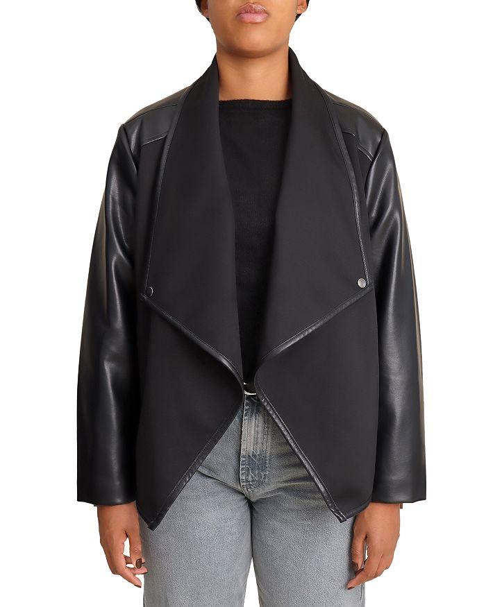 Bagatelle Faux Leather Mixed Media Jacket