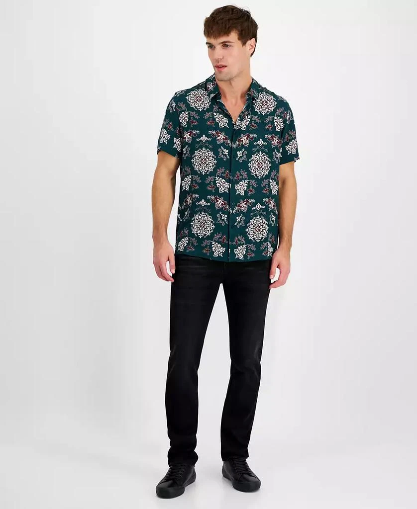 GUESS Men's Paisley-Print Short-Sleeve Shirt 4