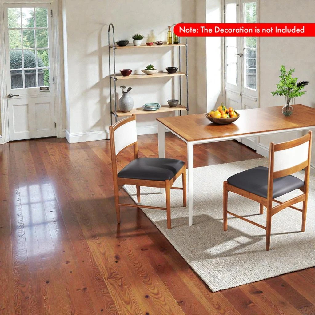 Hivvago Set of Two Dining Chairs Designed with Rubberwood Frames and Cozy Sherpa-Inspired Backs 2