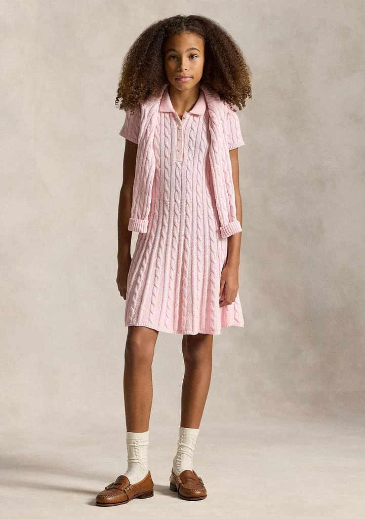 Ralph Lauren Girls 7-16 Cable-Knit Cotton Polo Sweater Dress