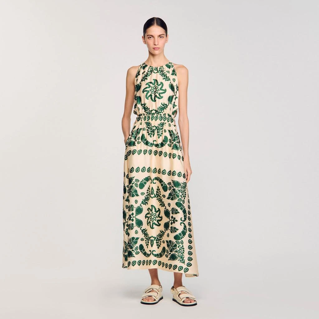 Sandro Leaf print maxi dress 1