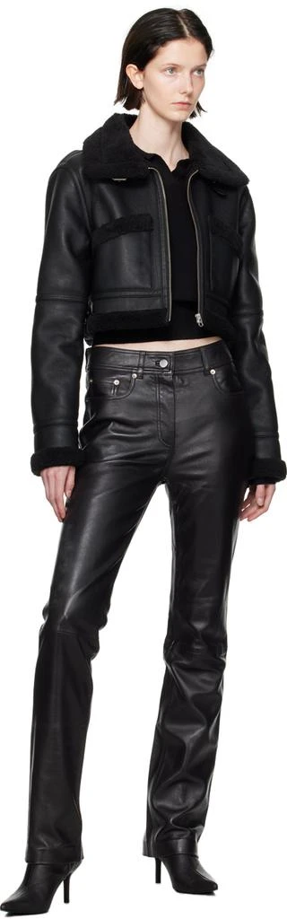 LVIR Black Pin-Buckle Faux-Shearling Jacket 4