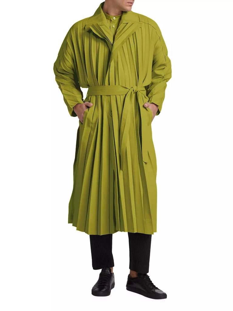 Homme Plissé Issey Miyake Edge Belted Trench Coat 3