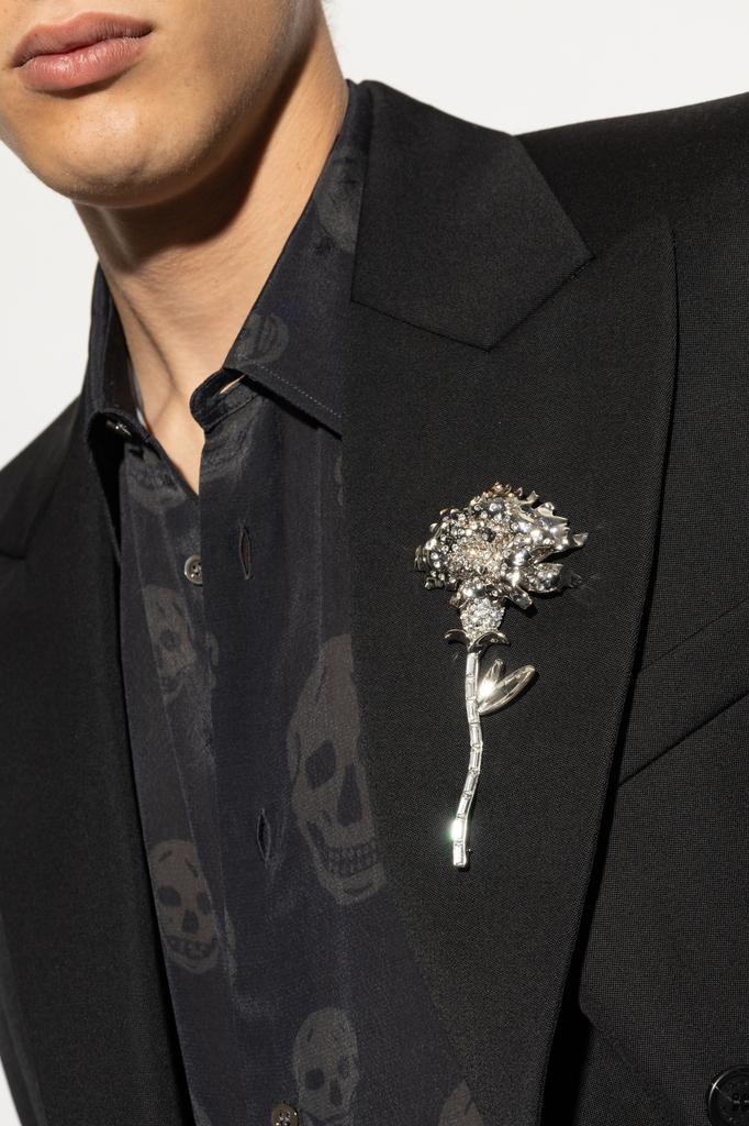 Alexander McQueen Pin with shimmering appliqués
