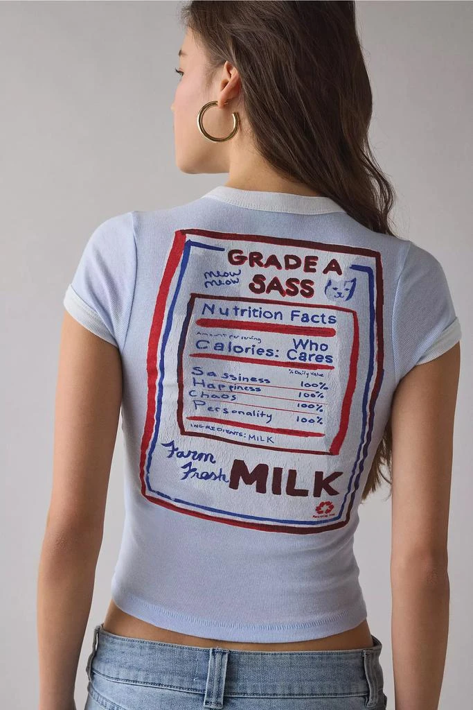 BDG BDG Too Perfect Milk Graphic Ringer Baby Tee