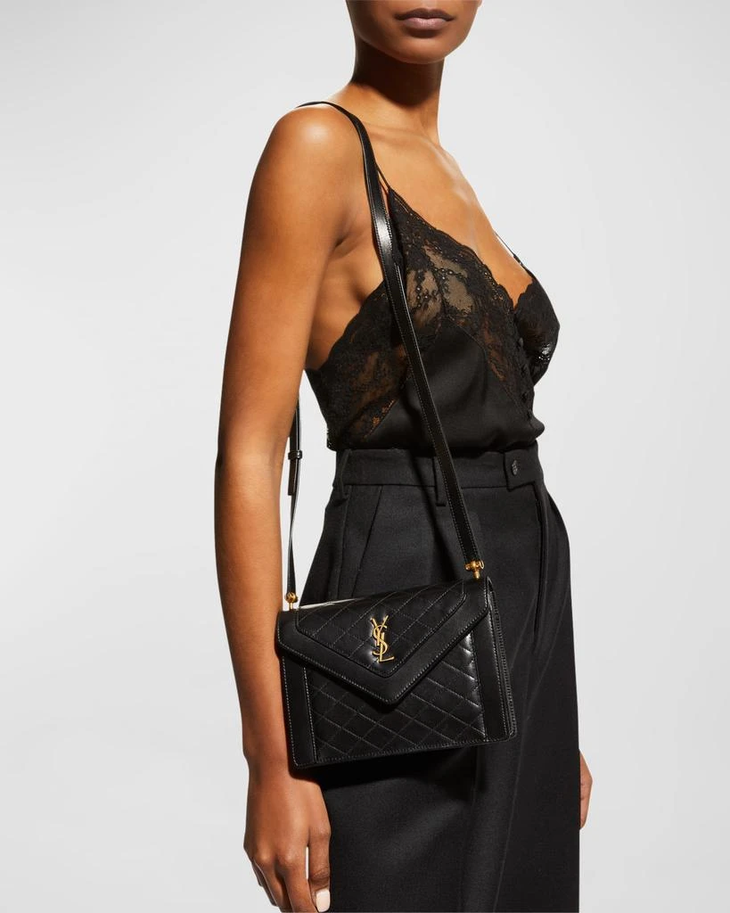 Yves Saint Laurent Gaby Mini Flap YSL Shoulder Bag in Quilted Smooth Leather 2