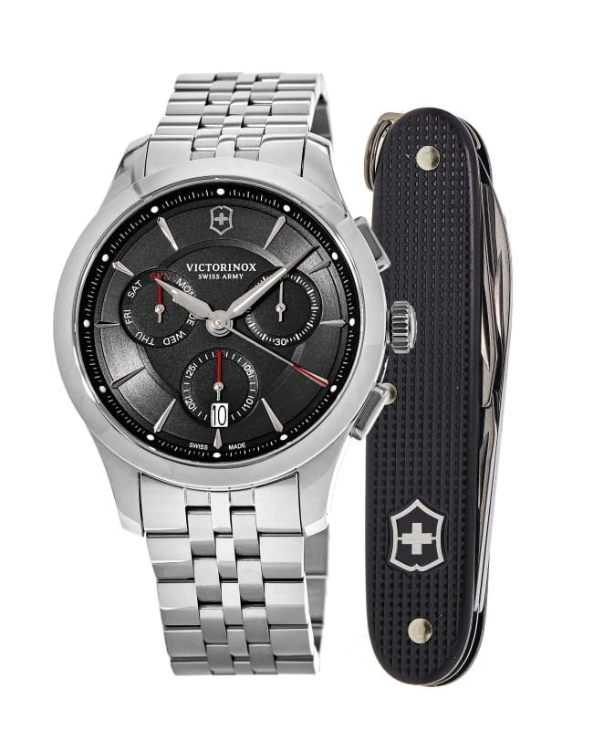 Swiss Army Victorinox Swiss Army Alliance Chronograph Black Dial Steel Men's Watch 241745.1 1