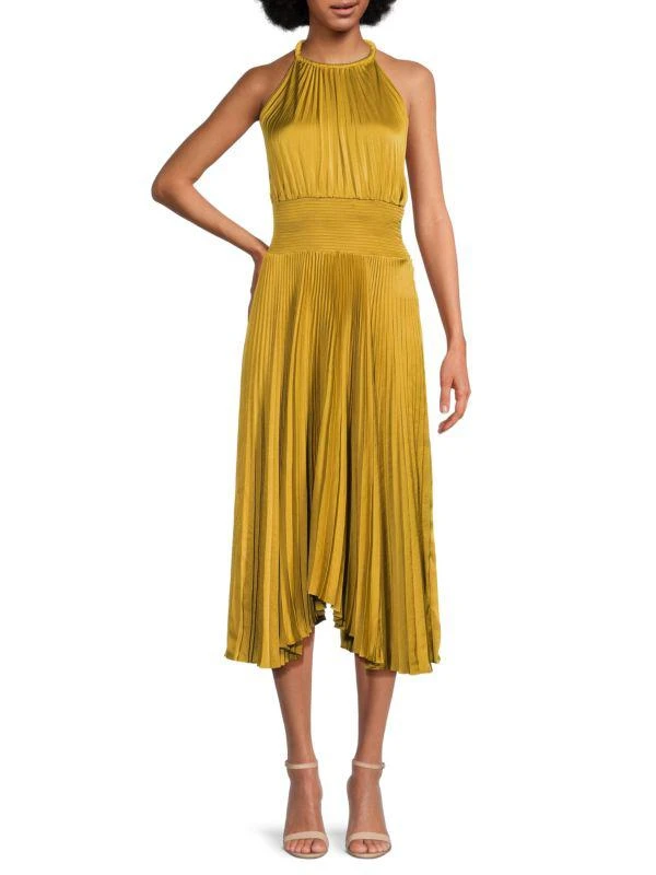 A.L.C. Renzo II Pleated Satin Midi Dress 1