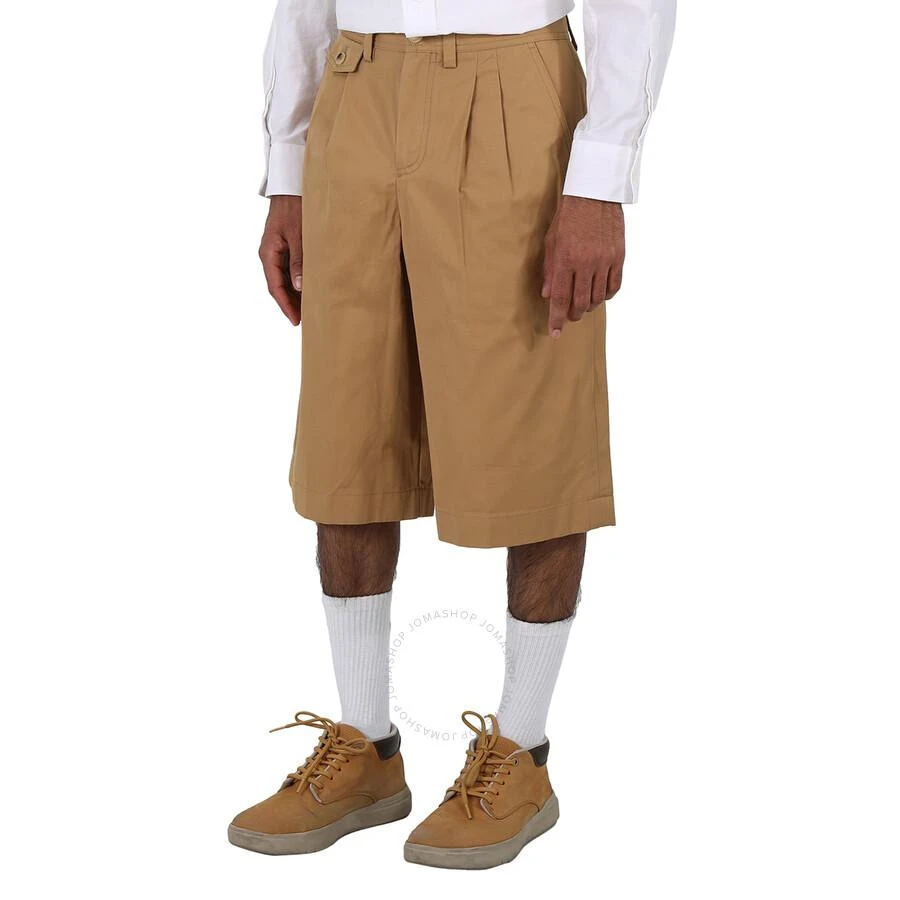 Burberry Brown Cotton Twill Icon Stripe Detail Tailored Shorts 3