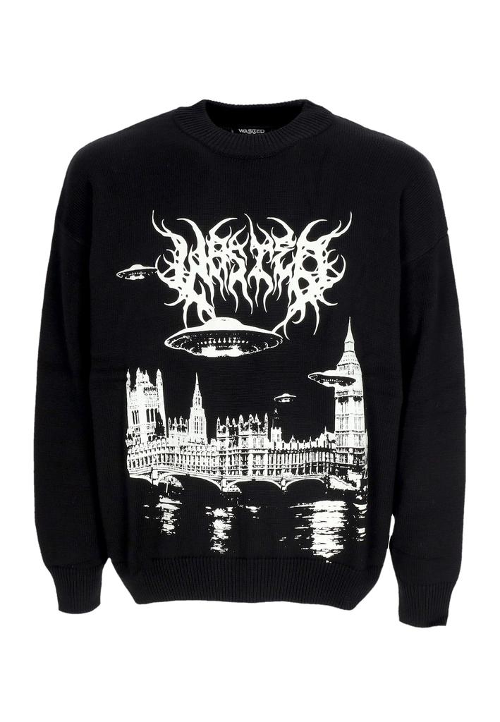 Wasted Paris Men's sweater Skylab Crewneck Black