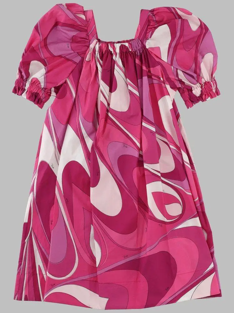 PUCCI PUCCI Puff-Sleeve Printed Dress