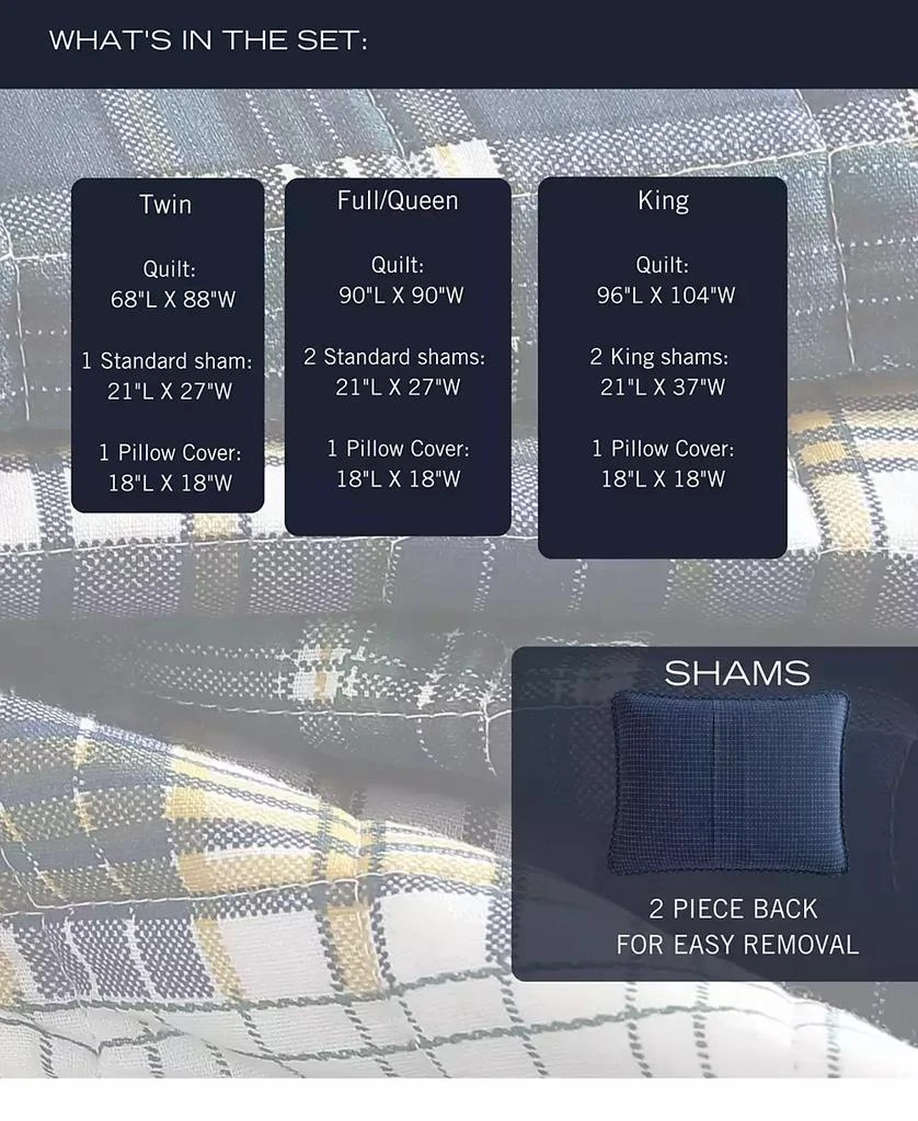 Nautica CLOSEOUT! Marina Cove Cotton Reversible 4 Piece Quilt Set 12