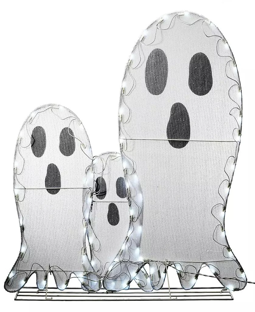 National Tree Company 36" Pre-Lit Ghost Trio Outdoor Decoration, LED Lights, Halloween Collection 4