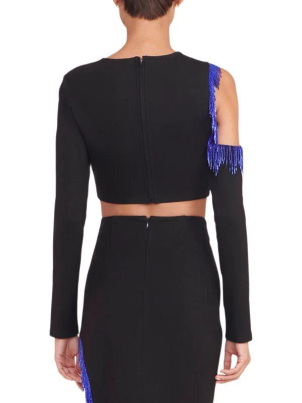 Staud Ellen Beaded Cut-Out Crop Top 2