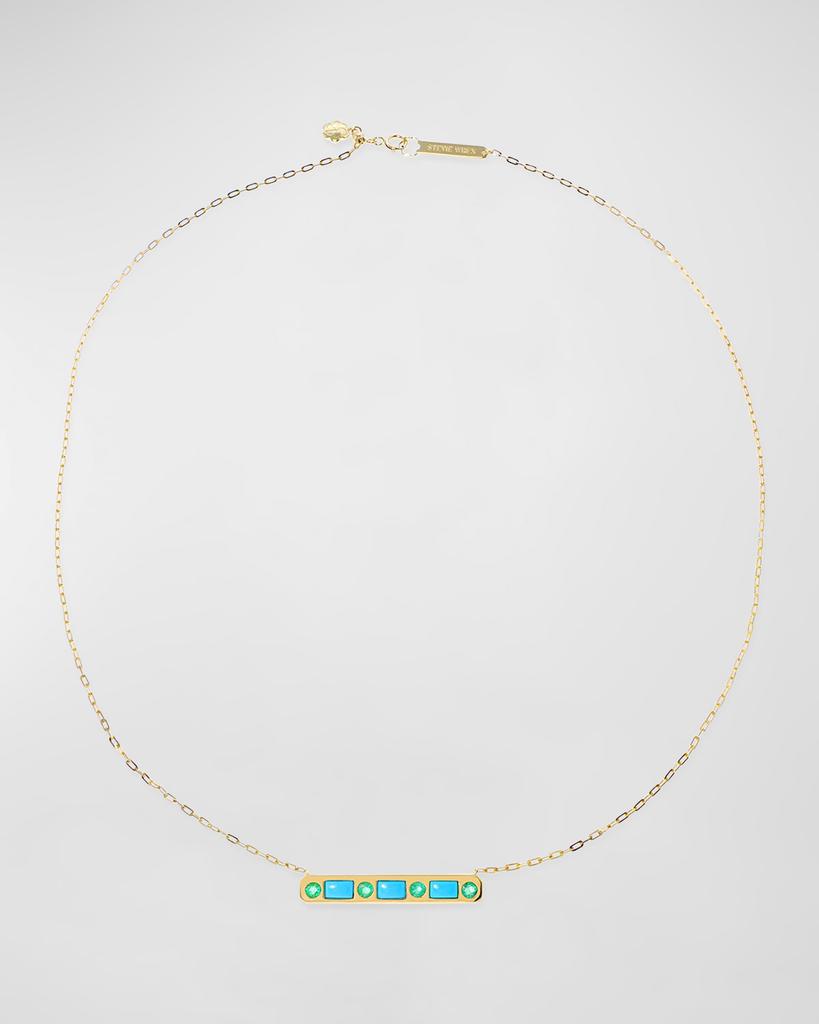 Stevie Wren 18K Topaz & Sapphire Best Friend Bar Necklace
