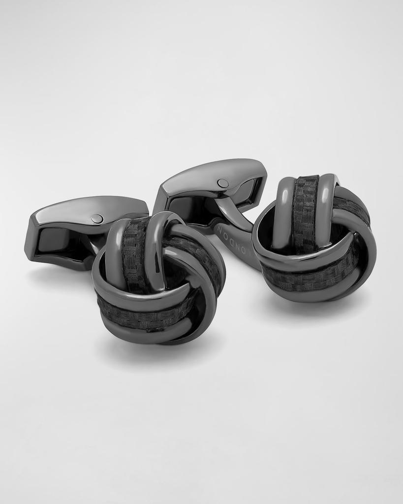 Tateossian Men's Gunmetal Carbon Fiber Knot Cufflinks