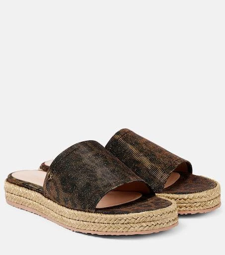 Gianvito Rossi Leopard-print platform espadrille slides 1
