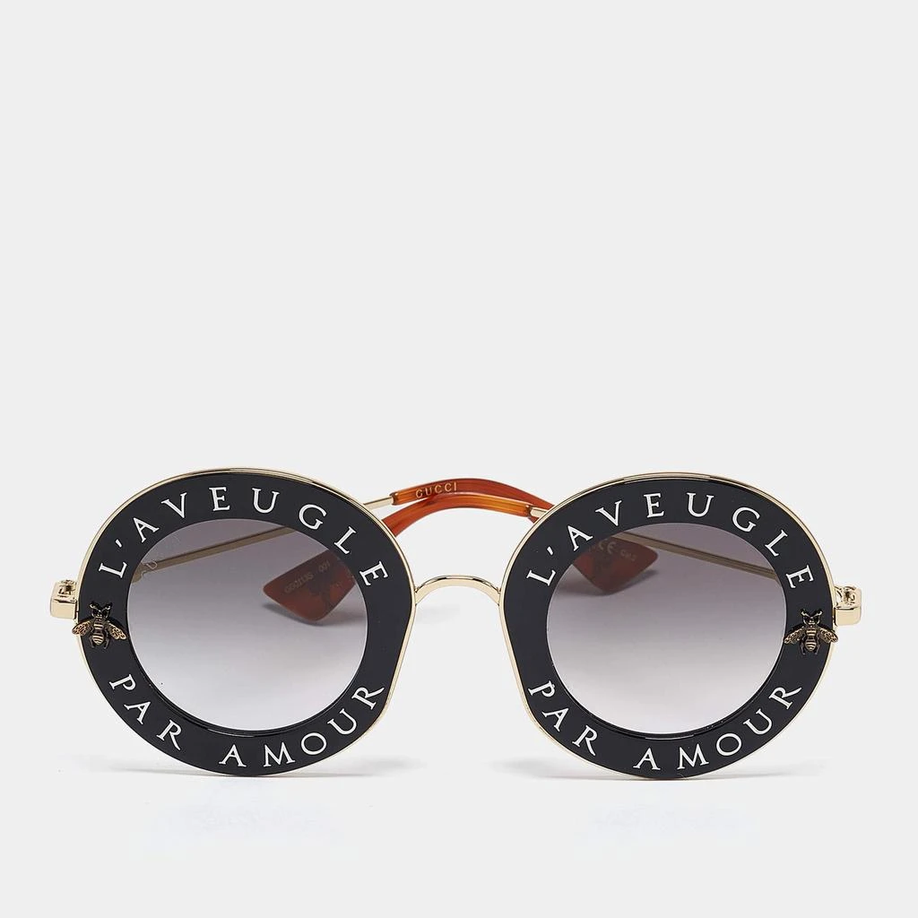 Gucci Gucci Black/Gold Gradient GG0113S L'aveugle Par Amour Round Sunglasses 1