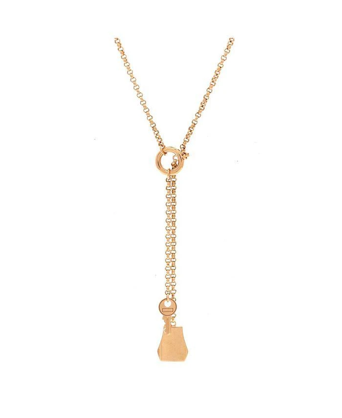 Pre-Owned HERMÈS Small Kelly Clochette Pendant Necklace 18K Rose Gold, 15.75"