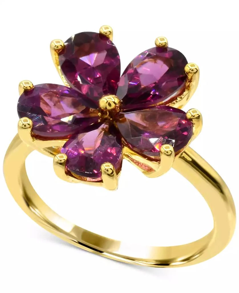 Macy's Rhodolite Garnet Flower Statement Ring (3-3/4 ct. t.w.) in 14k Gold-Plated Sterling Silver 1