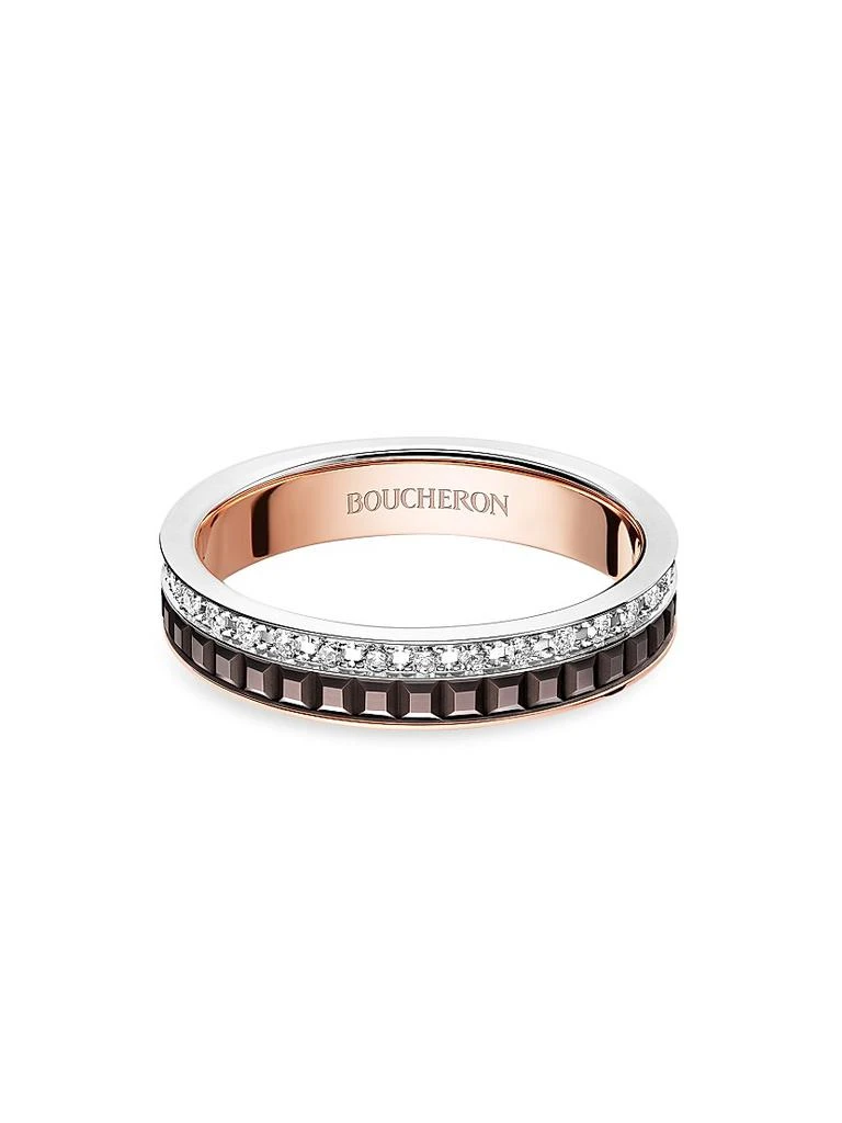 Boucheron Unisex Quatre Classique Tri-Tone 18K Gold, PVD & 0.25 TCW Diamond Wedding Band 6