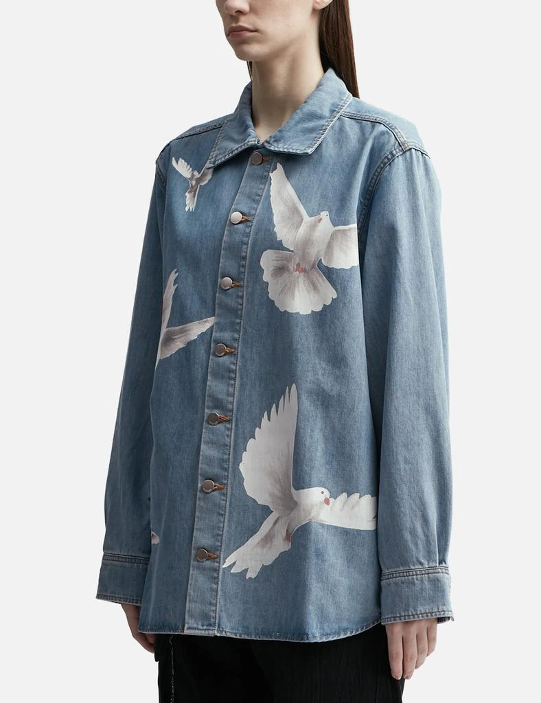 3.Paradis Washed Blue Freedom Birds Overshirt 2