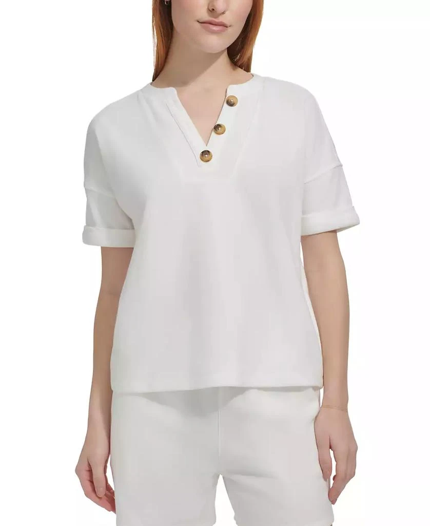 Marc New York by Andrew Marc Women's French Terry Henley Top 1