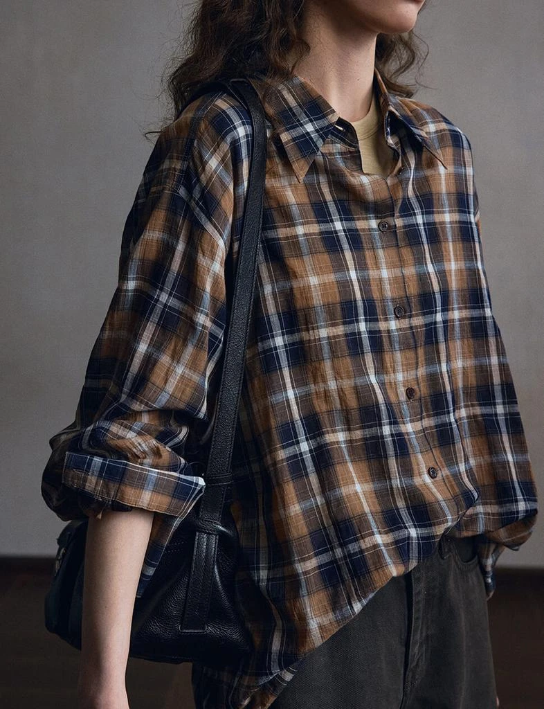 Pixie Market Brown Plaid Oversize Shirt-PREORDER 4