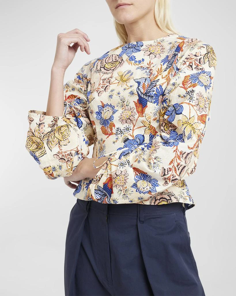 Ulla Johnson Lorna Balloon-Sleeve Floral-Print Cotton Blouse 7