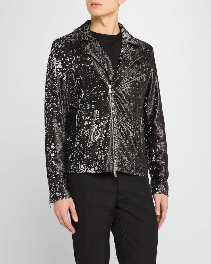 MONFRÈRE Men's Blake Noir Paillette Moto Jacket 4