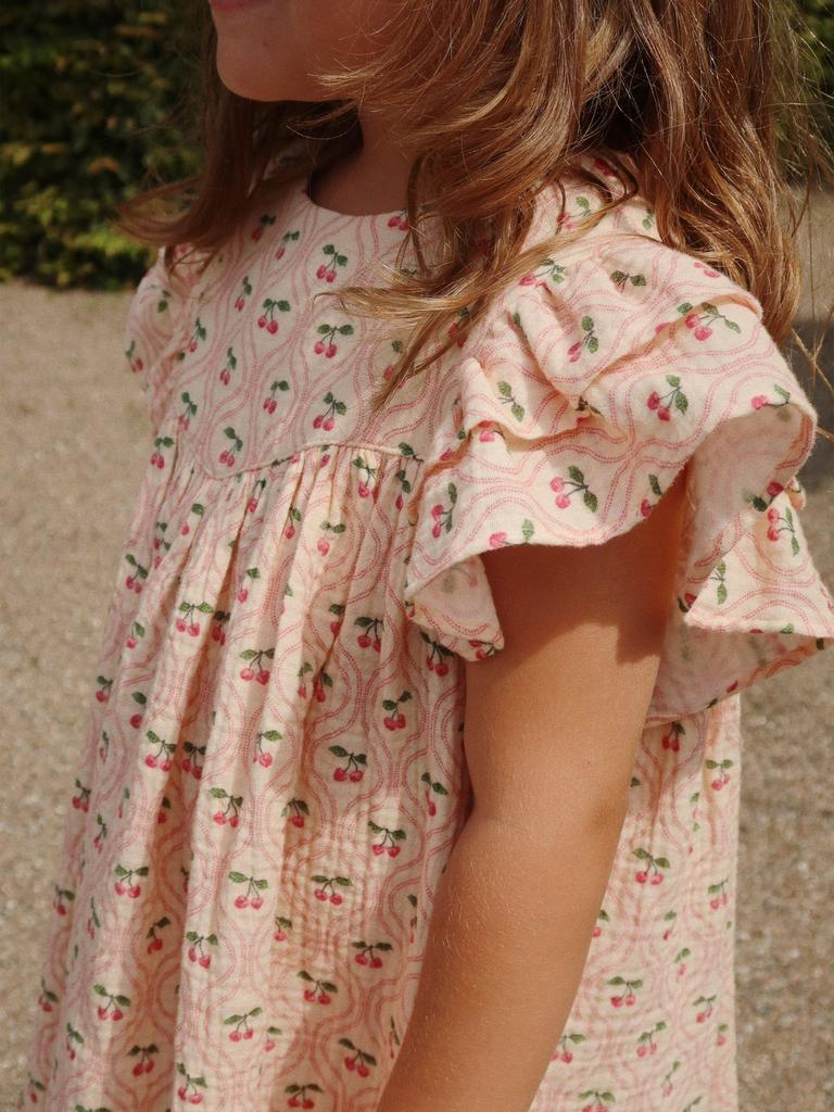 Konges Slojd Girls Coco Cherry Dress in Pink