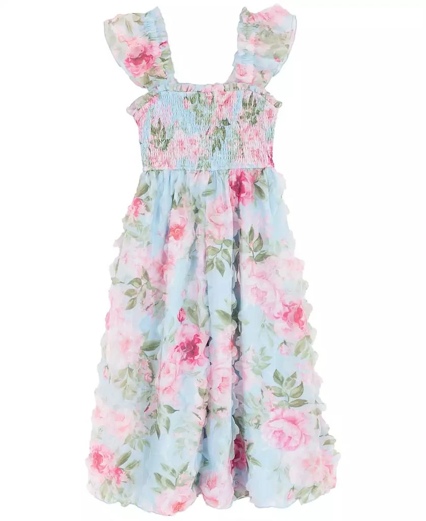 Rare Editions Girls
7-16 3D Printed Smock Square Neck Dress 2