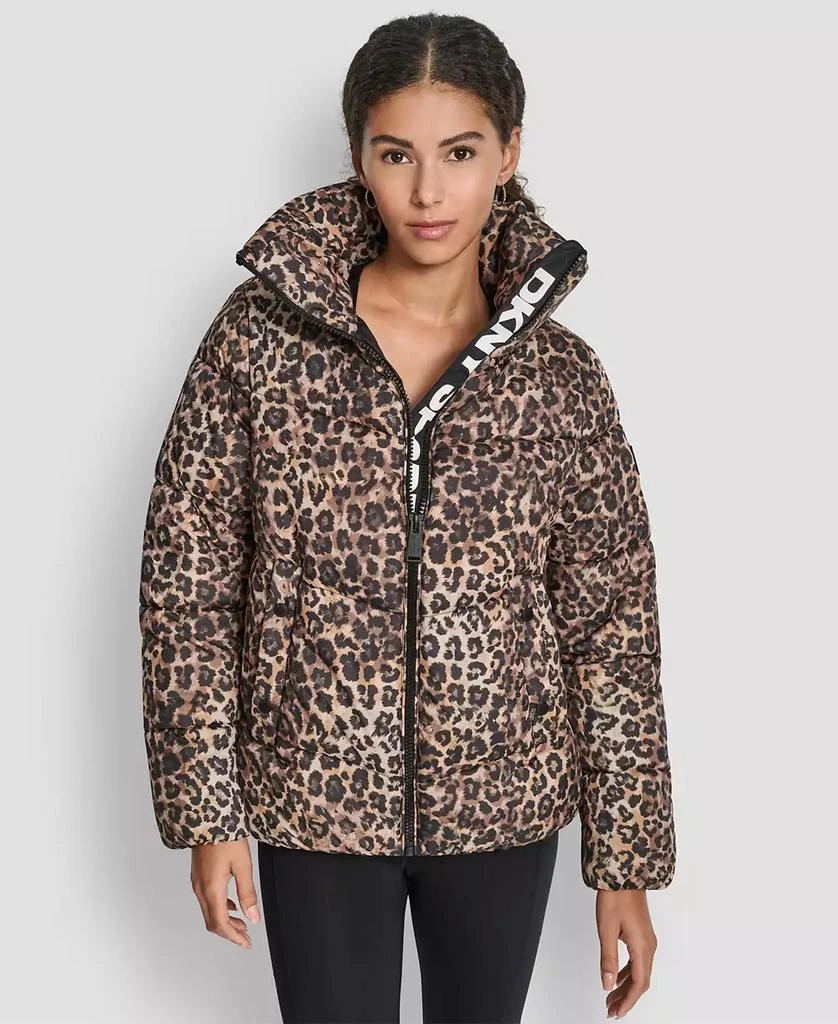 DKNY Women's Oversized Collar Quilted Puffer Jacket