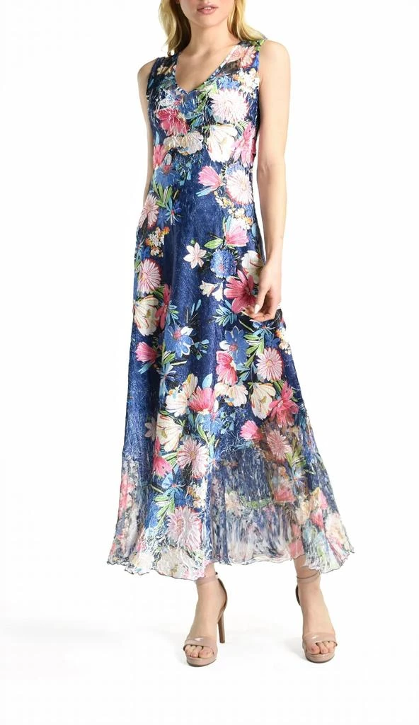 Komarov - FULL BLOOM MAXI DRESS  On Sale Now with Up to 53% Off | Discover  Exclusive Deals & Savings at BeyondStyle  Authentic Komarov women > dresses  > maxi|3388208645|blue|clothing|dresses|floral|maxi|polyester|women with