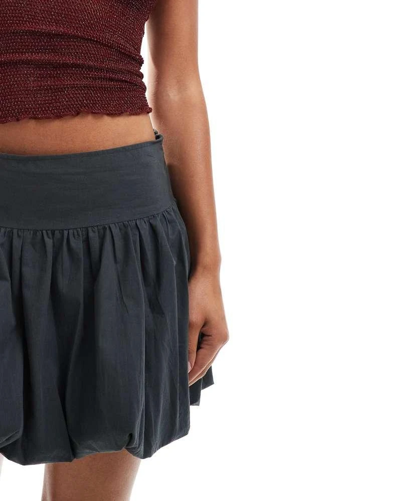 Motel Motel kiyowo puffball mini skirt in charcoal grey 5