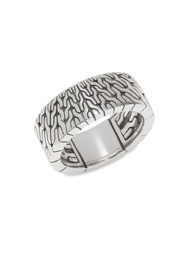 John Hardy Carved Chain Sterling Silver Band Ring