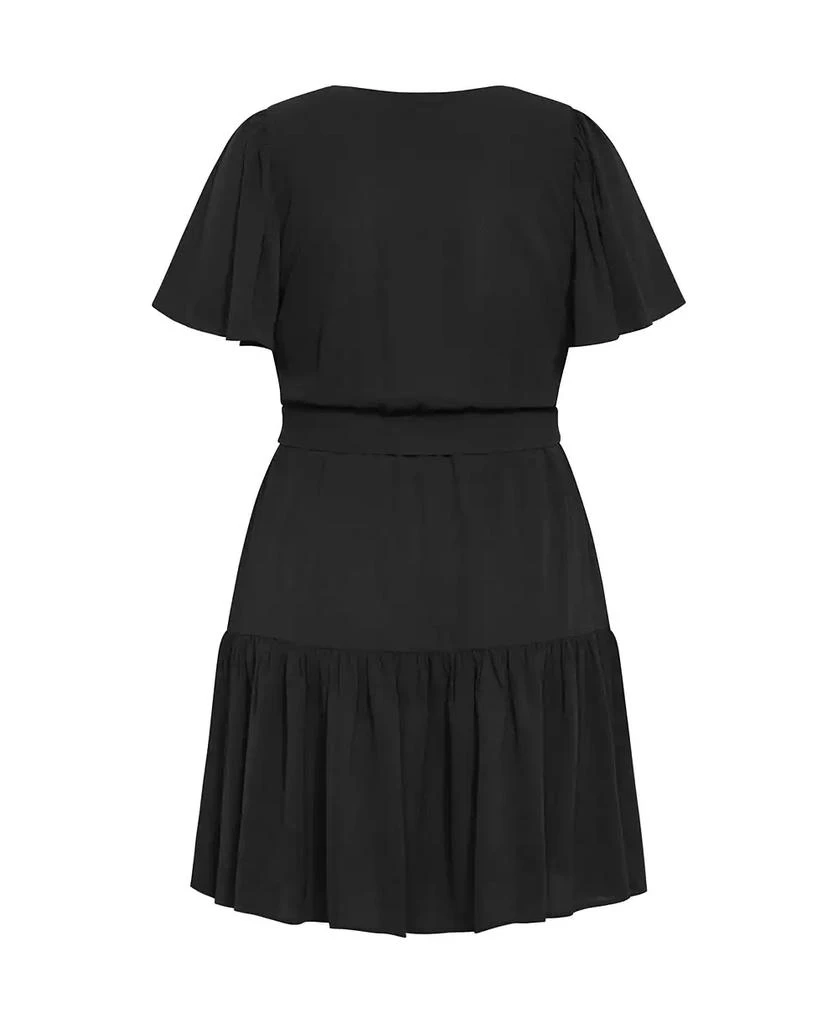 City Chic Women's Catherine Faux Wrap Tier Dress - Black