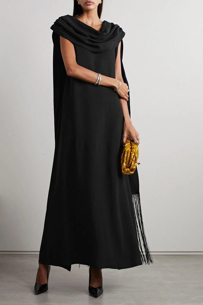 BY MALENE BIRGER Cressida draped fringed crepe maxi dress 5