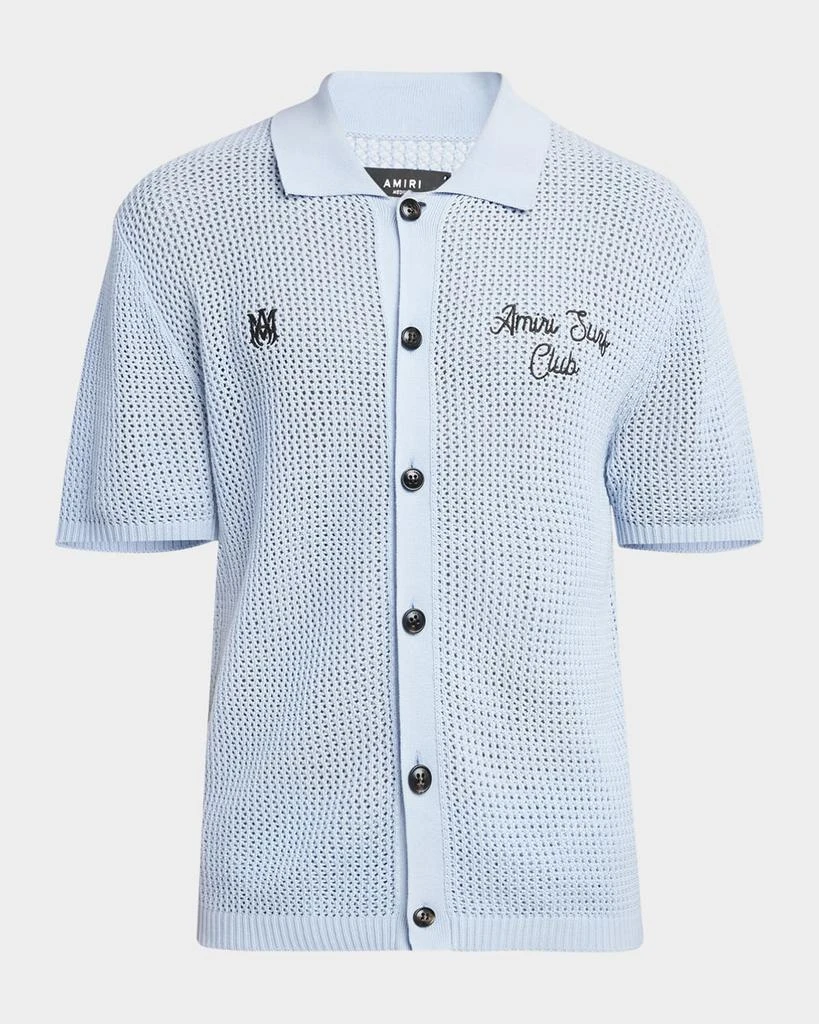 AMIRI Men's Surf Club Crochet Polo Shirt 1