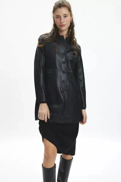 Blank NYC BLANKNYC Turning Point Faux Leather Trench Coat 1