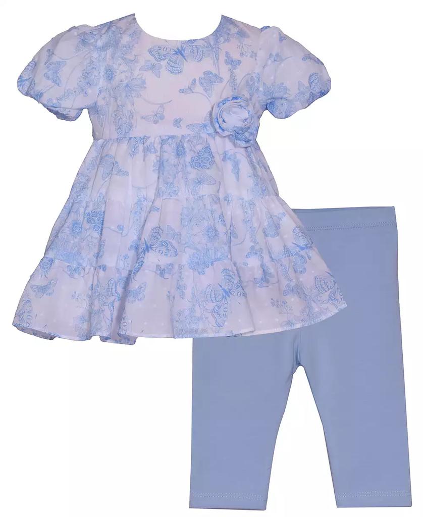 Bonnie Baby Baby Girls 2-Piece Clip Dot Toile Outfit