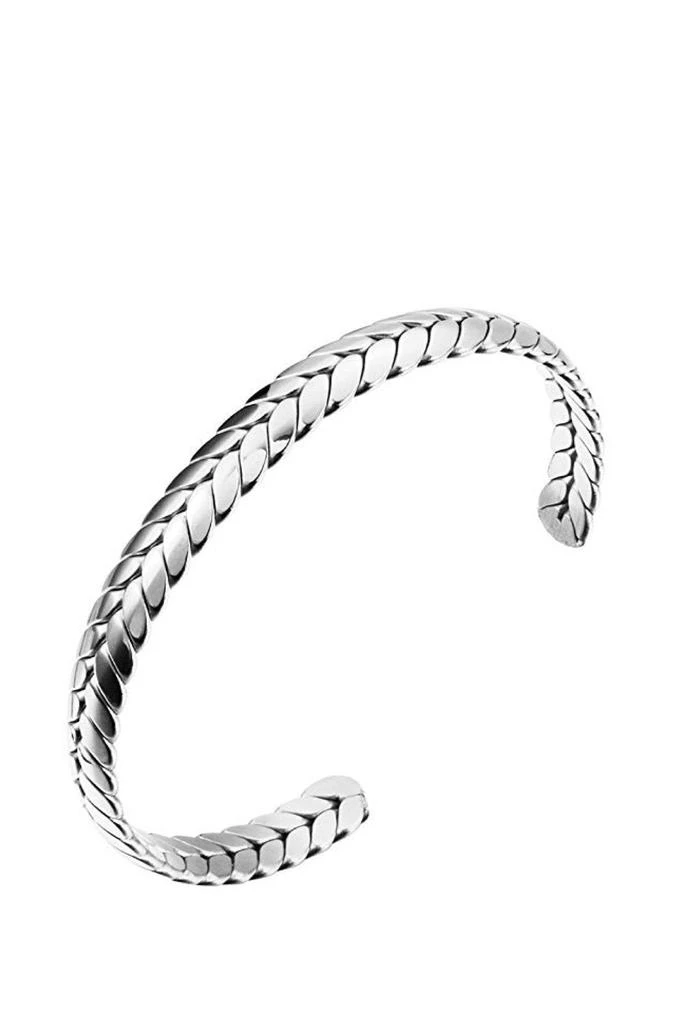 Stephen Oliver Silver Textured Cuff Bangle 1