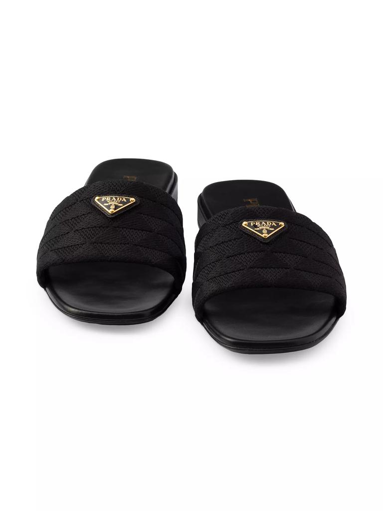【送料&関税込】Prada Embroidered Fabric Slippers Prada Embroidered Fabric Slides | Saks Fifth Avenue