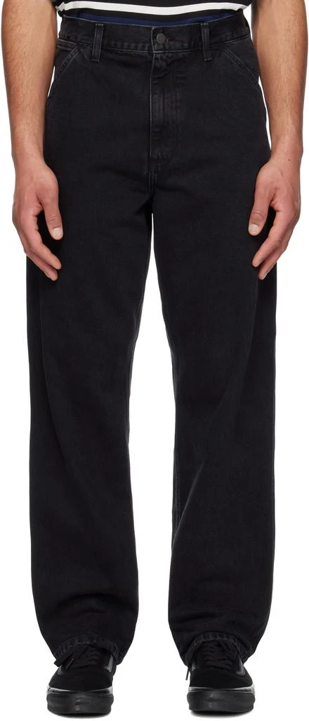 Carhartt WIP Black Single Knee Jeans 1