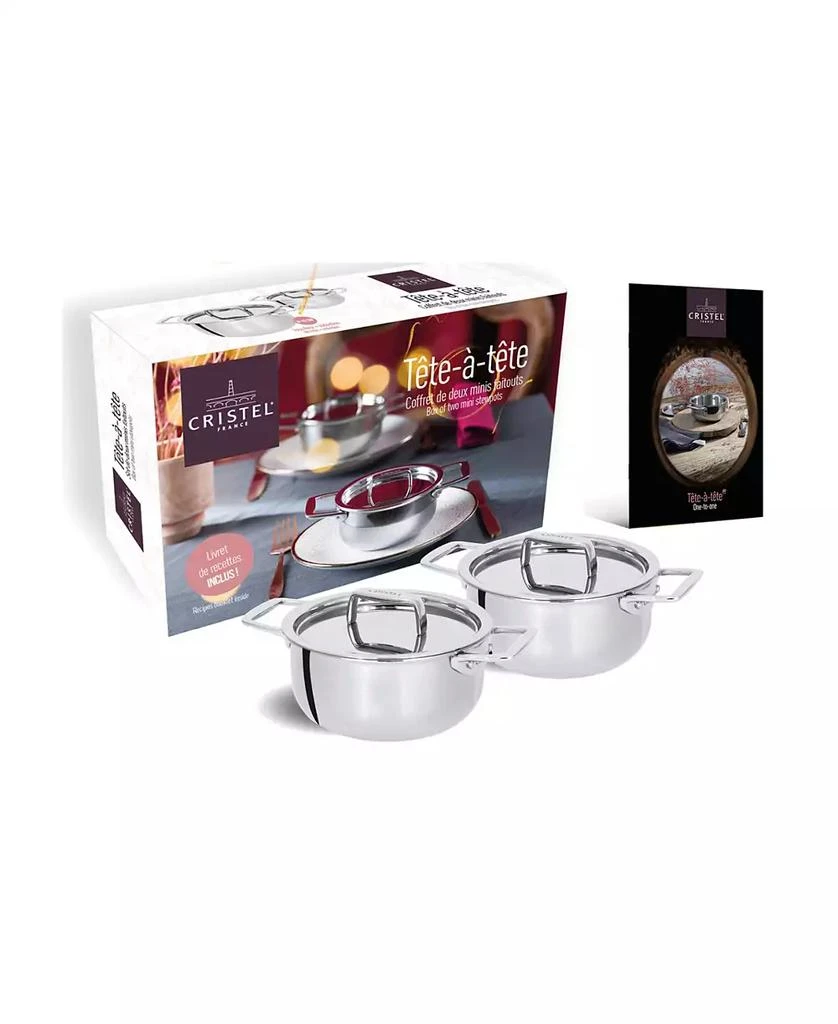 Cristel Castel Pro Set of 2 Mini 0.5 Qt Stewpans With Lids 2